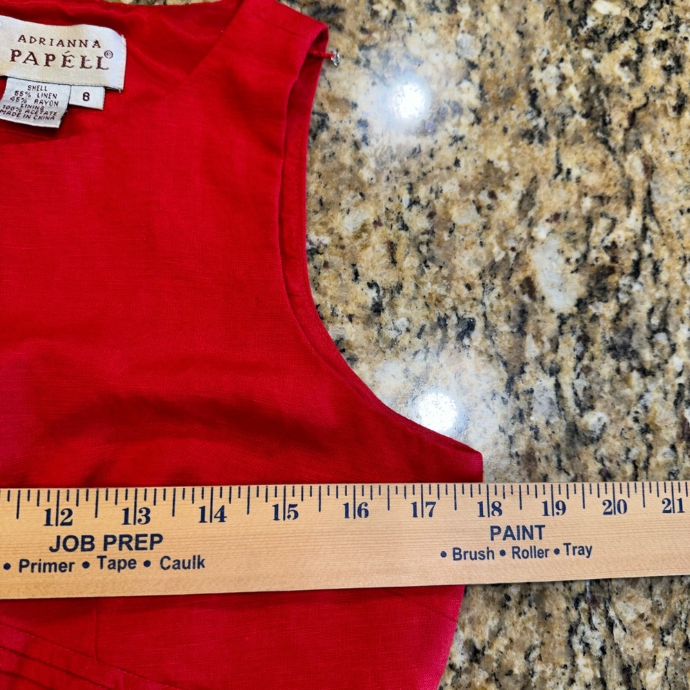 Adrianna Papel women’s red linen blend  sleeveless dress. Size 8 - Picture 6 of 6